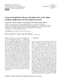 Long-Wavelength Late-Miocene Thrusting in the North Alpine Foreland: Implications for Late Orogenic Processes