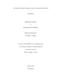 Objectivity and the Values and Science Debate Sean Boivin A