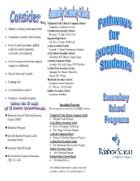 Secondary School Programs