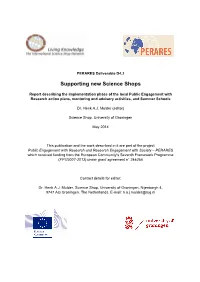 Supporting New Science Shops