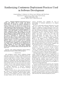 Synthesizing Continuous Deployment Practices Used in Software Development