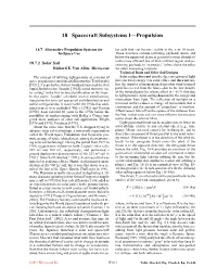 18 Spacecraft Subsystems I—Propulsion