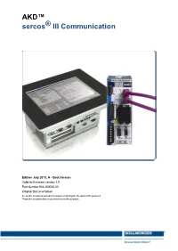 AKD Sercos III Communications Manual EN