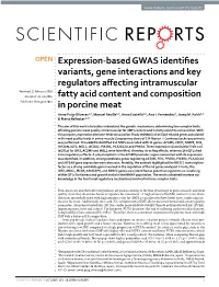 Expression-Based GWAS Identifies Variants, Gene Interactions and Key