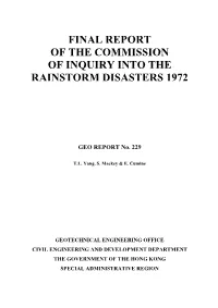 Final Report of the Commission of Inquiry Into the Rainstorm Disasters 1972