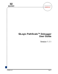 Qlogic Pathscale™ Debugger User Guide