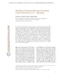 The Role of Transient Receptor Potential Cation Channels in Ca2þ Signaling