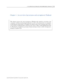 Chapter 1. an Overview of Governance and Corruption in Thailand