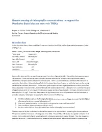 Remote Sensing of Chlorophyll a Concentrations to Support the Deschutes Basin Lake and Reservoir Tmdls