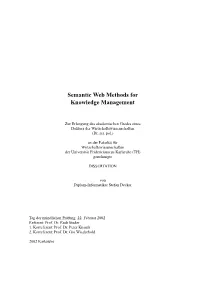 Semantic Web Methods for Knowledge Management