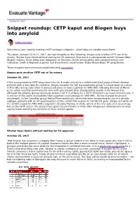 Snippet Roundup: CETP Kaput and Biogen Buys Into Amyloid