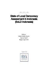 State of Local Democracy Assessment in Indonesia (Sold Indonesia)