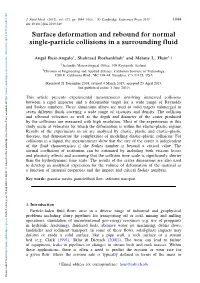 Surface Deformation and Rebound for Normal Single-Particle Collisions in a Surrounding ﬂuid
