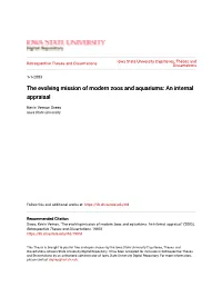 The Evolving Mission of Modern Zoos and Aquariums: an Internal Appraisal