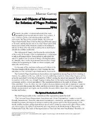 Aims and Objects of Movement for Solution of Negro Problem ______1924 *