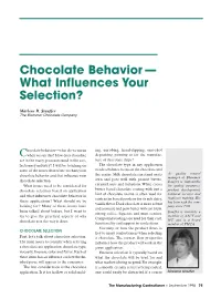 Chocolate Behavior — What Influences Your Selection?