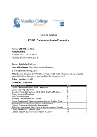 Course Syllabus ECN101G
