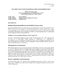 Documentation of Environmental Indicator Determination