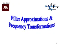 Filter Approximation Concepts