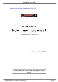 How Many More Wars?