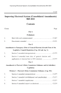 Improving Electoral System (Consolidated Amendments) Bill 2021