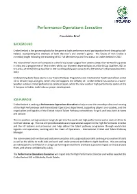 Performance Operations Executive