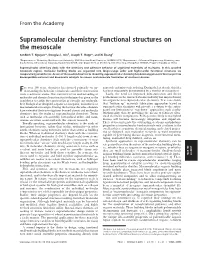 Supramolecular Chemistry: Functional Structures on the Mesoscale