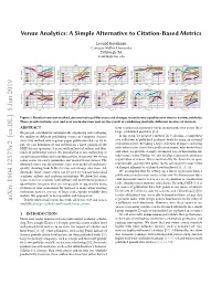 Venue Analytics: a Simple Alternative to Citation-Based Metrics