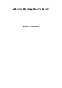 Akeeba Backup User's Guide