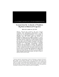 Lessons from the Avalanche of Numbers: Big Data in Historical Perspective