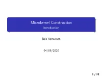 Microkernel Construction Introduction