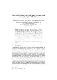 Perceptual Strategies Under Constrained Movements on a Zoomable Haptic Mobile Device