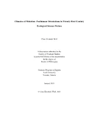 Climates of Mutation: Posthuman Orientations in Twenty-First Century