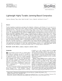 Lightweight Highly Tunable Jamming-Based Composites
