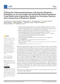 Linking the Endocannabinoidome with Specific Metabolic Parameters In