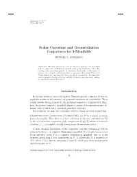 Scalar Curvature and Geometrization Conjectures for 3-Manifolds