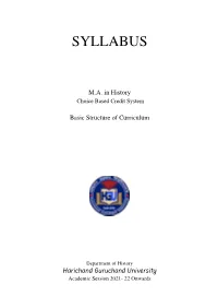 Syllabus M.A. in History