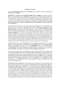 You Must Read the Following Disclaimer Before Continuing