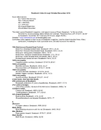 Beadwork Index Through October/November 2018