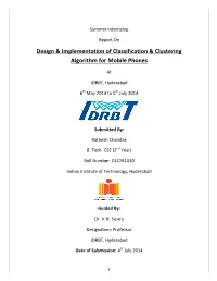 Design & Implementation of Classification & Clustering