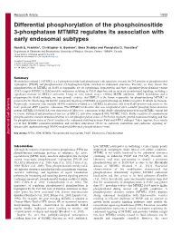 Differential Phosphorylation of the Phosphoinositide 3-Phosphatase
