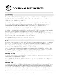 Doctrinal Distinctives
