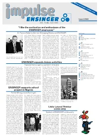 Impulse Interview 100 Percent Testing at ENSINGER Gmbh Now Has a Pre- Tinuously