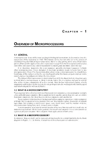 Overview of Microprocessors