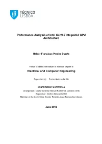 Performance Analysis of Intel Gen9.5 Integrated GPU Architecture