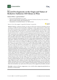 Recent Developments on the Origin and Nature of Reductive Sulfurous Off-Odours in Wine