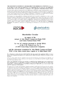 Shareholder Circular