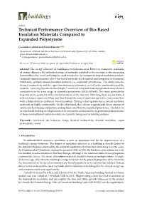 Technical Performance Overview of Bio-Based Insulation Materials Compared to Expanded Polystyrene
