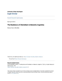 The Resilience of Clientelism in Menem's Argentina