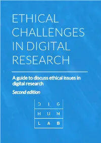 A Guide to Discuss Ethical Issues in Digital Research Second Edition